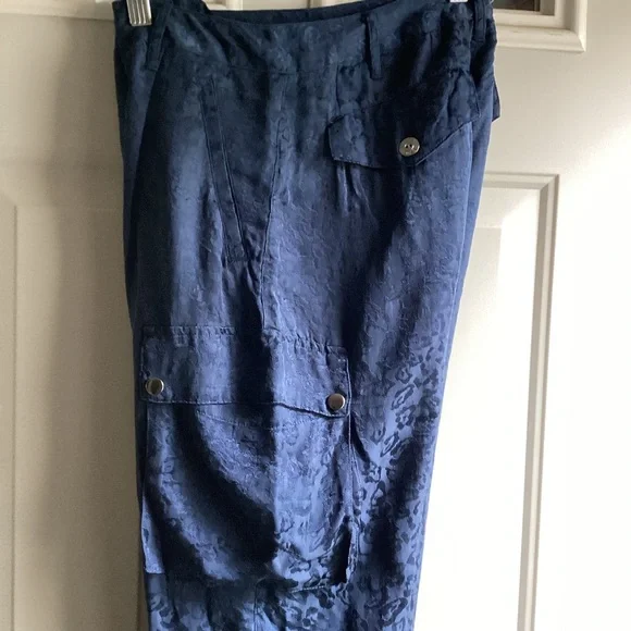 Johnny Was NWT Kiarra Pant Women'sSize 2Navy Blue Cargo Joggers